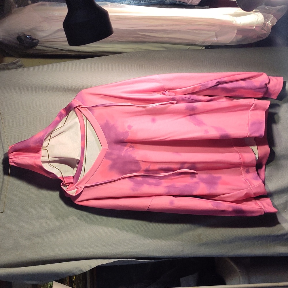 Woman's Hoodie,  Pink, tie dye,